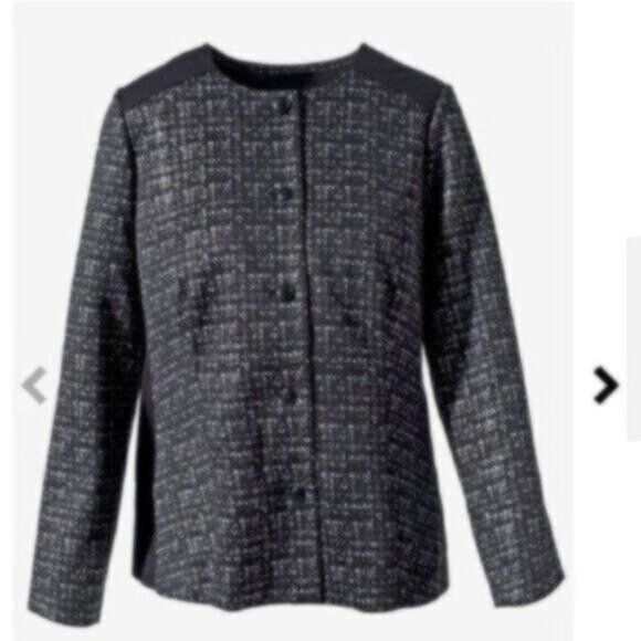 Chico's Jackets & Blazers - NWOT Chico's Foil Mix Ponte Jacket - Black